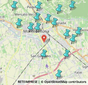 Mappa Via Maltoni Prof. Cesare, 31044 Montebelluna TV, Italia (2.701)