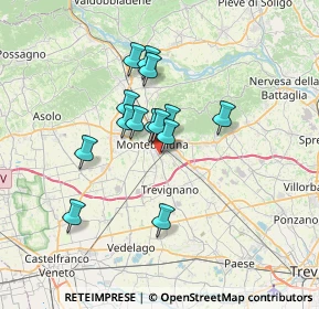 Mappa Via Maltoni Prof. Cesare, 31044 Montebelluna TV, Italia (5.09071)