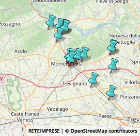 Mappa Via Maltoni Prof. Cesare, 31044 Montebelluna TV, Italia (6.12688)
