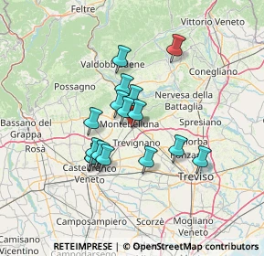 Mappa Via Maltoni Prof. Cesare, 31044 Montebelluna TV, Italia (10.5675)