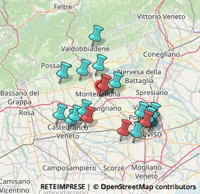 Mappa Via Maltoni Prof. Cesare, 31044 Montebelluna TV, Italia (12.277)