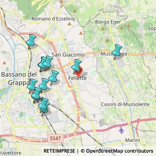 Mappa Fellette di Romano, 36060 Romano D'ezzelino VI, Italia (2.26)