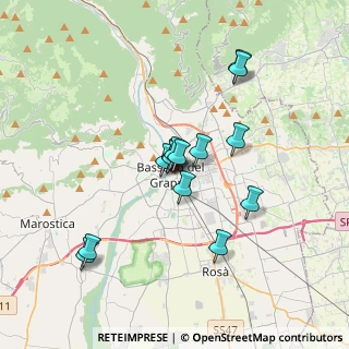 Mappa Via J. da Ponte, 36061 Bassano del Grappa VI, Italia (2.84)