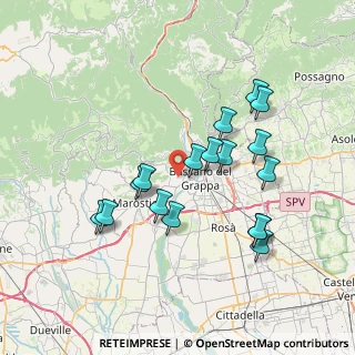 Mappa Strada Rivana, 36061 Bassano del Grappa VI, Italia (6.88529)