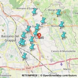 Mappa Via Monte Cimone, 36060 Romano D'ezzelino VI, Italia (1.925)