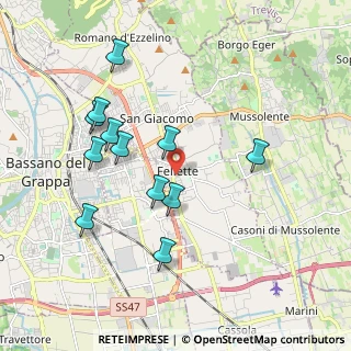 Mappa Via Monte Cimone, 36060 Romano D'ezzelino VI, Italia (1.865)