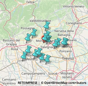 Mappa Via dei Carrai, 31044 Montebelluna TV, Italia (10.48875)