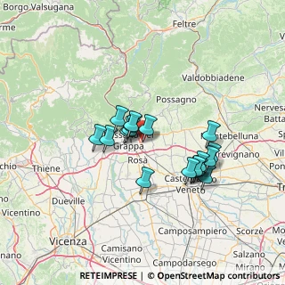 Mappa Via Monte Tomba, 36060 Romano D'ezzelino VI, Italia (11.18889)