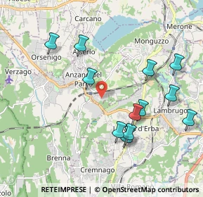 Mappa Via Monticello, 22040 Anzano del Parco CO, Italia (2.065)