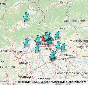 Mappa Via Padre Zanuso, 36061 Bassano del Grappa VI, Italia (8.74063)