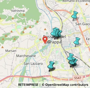 Mappa Via Padre Zanuso, 36061 Bassano del Grappa VI, Italia (2.12333)
