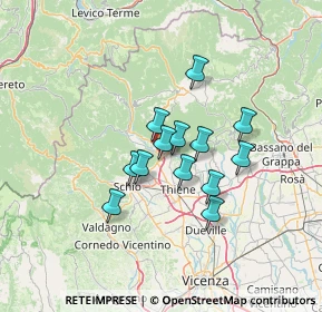 Mappa Via Levà, 36013 Piovene Rocchette VI, Italia (9.73462)