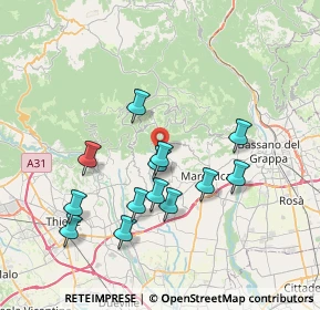 Mappa Via Presa, 36063 Marostica VI, Italia (6.96615)