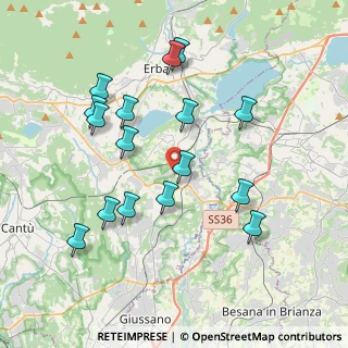 Mappa Via Vallassina, 22040 Lurago d'Erba CO, Italia (3.87438)