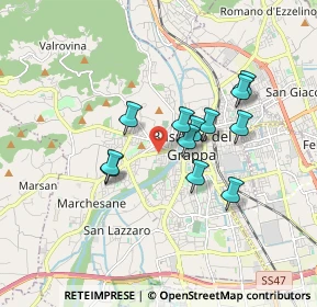 Mappa Viale Giraldi Pecori, 36061 Bassano del Grappa VI, Italia (1.38333)