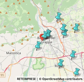 Mappa Viale Giraldi Pecori, 36061 Bassano del Grappa VI, Italia (4.45667)