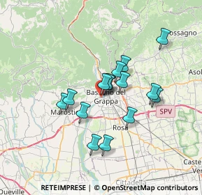Mappa Viale Giraldi Pecori, 36061 Bassano del Grappa VI, Italia (5.37067)