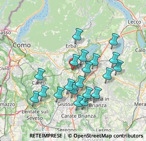 Mappa Via degli artigiani 21 via Pelizza da Volpedo 58 Cinisello Balsamo, 22040 Lurago D'erba CO, Italia (6.6755)