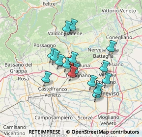 Mappa Via Ontani, 31044 Montebelluna TV, Italia (11.02625)