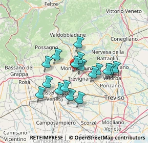 Mappa Via Ontani, 31044 Montebelluna TV, Italia (10.85)