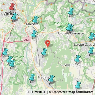 Mappa Via dei Mughetti, 21040 Venegono Superiore VA, Italia (6.6615)