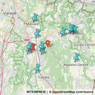 Mappa Via dei Mughetti, 21040 Venegono Superiore VA, Italia (3.69385)