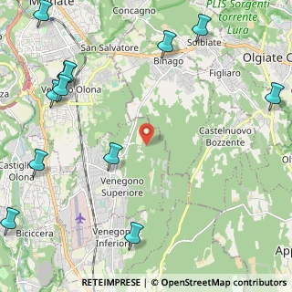 Mappa Via dei Mughetti, 21040 Venegono Superiore VA, Italia (3.23583)
