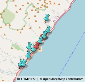 Mappa Via Regione Siciliana, 98026 Nizza di Sicilia ME, Italia (3.63167)