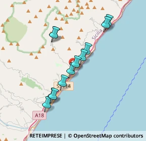 Mappa A18 Messina - Catania, 98026 Nizza di Sicilia ME, Italia (3.5975)
