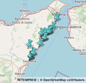 Mappa A18 Messina - Catania, 98026 Nizza di Sicilia ME, Italia (10.39375)