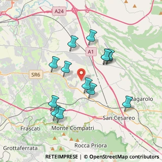 Mappa Palestrina, 00030 San Cesareo RM, Italia (3.70154)