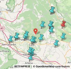 Mappa 00030 Capranica Prenestina RM, Italia (8.6855)