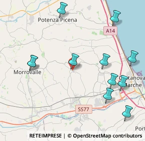 Mappa Viale della Vittoria, 62010 Montecosaro MC, Italia (5.04818)