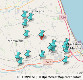 Mappa Viale della Vittoria, 62010 Montecosaro MC, Italia (4.30438)