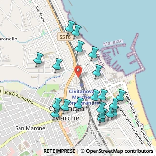 Mappa Porto, 62012 Civitanova Marche MC, Italia (0.5635)