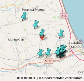 Mappa Via Don Luigi Sturzo, 62010 Montecosaro MC, Italia (4.06316)