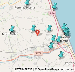 Mappa Località Cavallino, 62010 Montecosaro MC, Italia (5.05786)