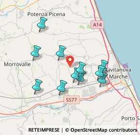 Mappa Località Cavallino, 62010 Montecosaro MC, Italia (3.32818)