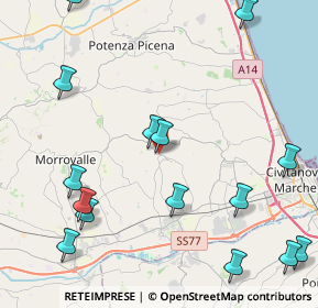 Mappa Via Aurelio Saffi, 62010 Montecosaro MC, Italia (5.73067)