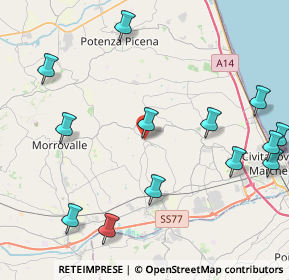 Mappa Via Aurelio Saffi, 62010 Montecosaro MC, Italia (5.37308)