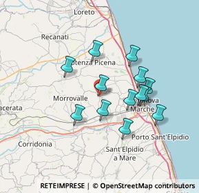 Mappa Via Aurelio Saffi, 62010 Montecosaro MC, Italia (6.09923)