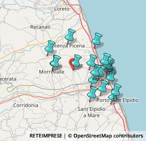 Mappa Via Aurelio Saffi, 62010 Montecosaro MC, Italia (6.49053)