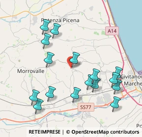 Mappa Via XX Settembre, 62010 Montecosaro MC, Italia (4.33938)