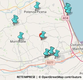 Mappa Via XX Settembre, 62010 Montecosaro MC, Italia (4.79385)