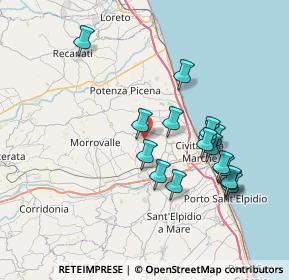 Mappa Contrada Fontanelle, 62010 Montecosaro MC, Italia (7.40471)