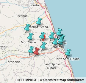 Mappa Contrada Fontanelle, 62010 Montecosaro MC, Italia (5.68214)