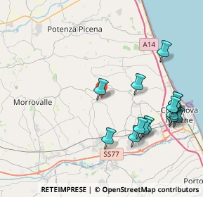 Mappa Contrada Fontanelle, 62010 Montecosaro MC, Italia (4.66357)