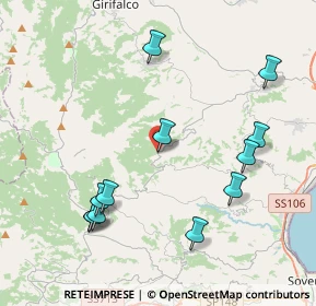 Mappa Traversa II Via Generale Canistrà, 88050 Palermiti CZ, Italia (4.88333)