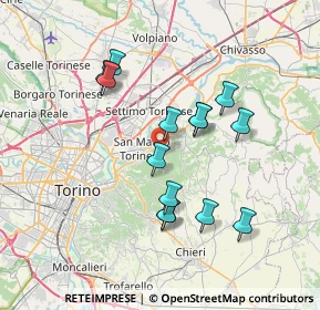 Mappa Strada Tetti Falchero, 10090 San Mauro torinese TO, Italia (6.51429)