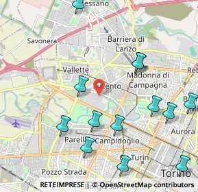 Mappa Via Pellegrino Tibaldi, 10151 Torino TO, Italia (2.45154)